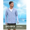 COOFANDY Mens UPF 50+ Sun Protection Hoodie Zip Up Lightweight UV Jacket Long Sleeve Sun Shirt Running Fishing Hiking Outdoor(Light Blue)