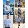 COOFANDY Mens UPF 50+ Sun Protection Hoodie Zip Up Lightweight UV Jacket Long Sleeve Sun Shirt Running Fishing Hiking Outdoor(Light Blue)