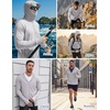 COOFANDY Mens UPF 50+ Sun Protection Hoodie Zip Up Lightweight UV Jacket Long Sleeve Sun Shirt Running Fishing Hiking Outdoor(Light Grey)