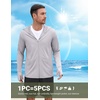 COOFANDY Mens UPF 50+ Sun Protection Hoodie Zip Up Lightweight UV Jacket Long Sleeve Sun Shirt Running Fishing Hiking Outdoor(Light Grey)