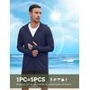 COOFANDY Mens UPF 50+ Sun Protection Hoodie Zip Up Lightweight UV Jacket Long Sleeve Sun Shirt Running Fishing Hiking Outdoor(Navy Blue)