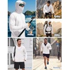 COOFANDY Mens UPF 50+ Sun Protection Hoodie Zip Up Lightweight UV Jacket Long Sleeve Sun Shirt Running Fishing Hiking Outdoor(White)
