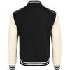 COOFANDY Mens Varsity Jacket Casual Leather Sleeve Baseball Letterman Bomber Jacket Coat(Black)