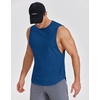 COOFANDY Mens Workout Tank Tops Cotton Cut Off Sleeveless Muscle Shirts Gym Athletic Running T Shirt(Royal Blue)