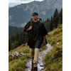 COOFANDY Rain Ponchos for Adults Full Zip Lightweight Rain Jackets Waterproof Packable Raincoats with Hood Hiking Camping(Black)