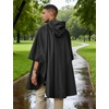 COOFANDY Rain Ponchos for Adults Full Zip Lightweight Rain Jackets Waterproof Packable Raincoats with Hood Hiking Camping(Black)