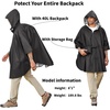COOFANDY Rain Ponchos for Adults Full Zip Lightweight Rain Jackets Waterproof Packable Raincoats with Hood Hiking Camping(Black)