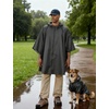 COOFANDY Rain Ponchos for Adults Full Zip Lightweight Rain Jackets Waterproof Packable Raincoats with Hood Hiking Camping(Dark Grey)