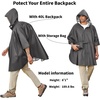 COOFANDY Rain Ponchos for Adults Full Zip Lightweight Rain Jackets Waterproof Packable Raincoats with Hood Hiking Camping(Dark Grey)