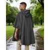 COOFANDY Rain Ponchos for Adults Full Zip Lightweight Rain Jackets Waterproof Packable Raincoats with Hood Hiking Camping(Dark Grey)