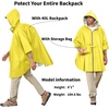COOFANDY Rain Ponchos for Adults Full Zip Lightweight Rain Jackets Waterproof Packable Raincoats with Hood Hiking Camping(Mid Yellow)