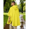 COOFANDY Rain Ponchos for Adults Full Zip Lightweight Rain Jackets Waterproof Packable Raincoats with Hood Hiking Camping(Mid Yellow)