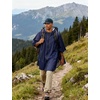 COOFANDY Rain Ponchos for Adults Full Zip Lightweight Rain Jackets Waterproof Packable Raincoats with Hood Hiking Camping(Navy Blue)