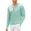 COOFANDY Full-Zip Men’s Lightweight Hoodie UPF 50 – Breathable Sun Protection Jacket with Pockets for Golf, Fishing, Hiking(Light Green)