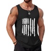 COOFANDY Mens Beach Tank Tops Summer Cotton Sleeveless Graphic T Shirts Palm Tree Casual Vacation Muscle Tank(Black-american Flag)