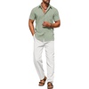 Light Green Shirt/White Pants