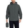 COOFANDY Mens Rain Jacket Lightweight Waterproof Raincoat Packable Rain Shell Jacket With Hood Golf Hiking Windbreaker(Deep Gray)