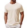 COOFANDY Men’s T Shirt Short Sleeve Crew Neck T-Shirt Casual Summer Classic Basic Tee Shirts(02-beige)