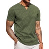 COOFANDY Mens T Shirts V Neck 100% Cotton Short Sleeve Casual Summer Vintage Tee Shirt(Army Green)
