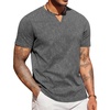 COOFANDY Mens T Shirts V Neck 100% Cotton Short Sleeve Casual Summer Vintage Tee Shirt(Grey)