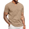 COOFANDY Mens T Shirts V Neck 100% Cotton Short Sleeve Casual Summer Vintage Tee Shirt(Khaki)
