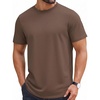 COOFANDY Mens T-Shirts 100% Cotton Crewneck Short Sleeve Tees Casual Plain Shirts(Brown)