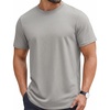 COOFANDY Mens T-Shirts 100% Cotton Crewneck Short Sleeve Tees Casual Plain Shirts(Light Grey)