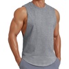 COOFANDY Mens Workout Tank Tops Cotton Cut Off Sleeveless Muscle Shirts Gym Athletic Running T Shirt(Light Heather Gray)