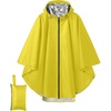 COOFANDY Rain Ponchos for Adults Full Zip Lightweight Rain Jackets Waterproof Packable Raincoats with Hood Hiking Camping(Mid Yellow)