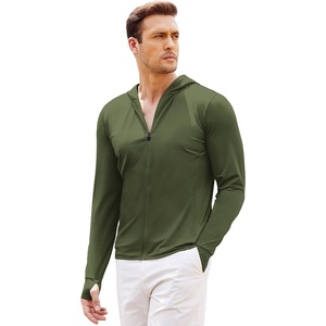 COOFANDY Full-Zip Men’s Lightweight Hoodie UPF 50 – Breathable Sun Protection Jacket with Pockets for Golf, Fishing, Hiking(Army Green)