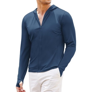 COOFANDY Full-Zip Men’s Lightweight Hoodie UPF 50 – Breathable Sun Protection Jacket with Pockets for Golf, Fishing, Hiking(Deep Blue)