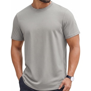 COOFANDY Mens T-Shirts 100% Cotton Crewneck Short Sleeve Tees Casual Plain Shirts(Light Grey)