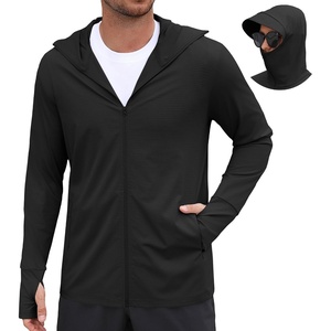 COOFANDY Mens UPF 50+ Sun Protection Hoodie Zip Up Lightweight UV Jacket Long Sleeve Sun Shirt Running Fishing Hiking Outdoor(Black)