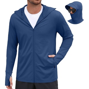 COOFANDY Mens UPF 50+ Sun Protection Hoodie Zip Up Lightweight UV Jacket Long Sleeve Sun Shirt Running Fishing Hiking Outdoor(Dark Blue)