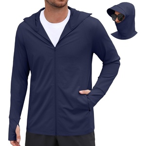 COOFANDY Mens UPF 50+ Sun Protection Hoodie Zip Up Lightweight UV Jacket Long Sleeve Sun Shirt Running Fishing Hiking Outdoor(Navy Blue)