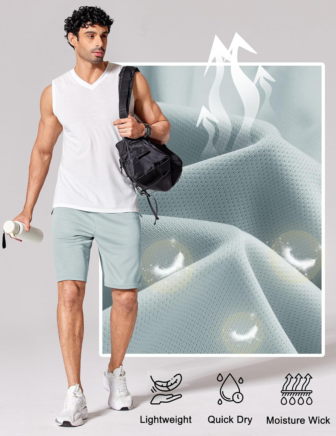 image:imageCOOFANDY Mens Athletic Running Shorts 7 9 Lightweight Quick Dry Drawstring Mesh Gym Shorts with Zipper PocketsLodenfrost
