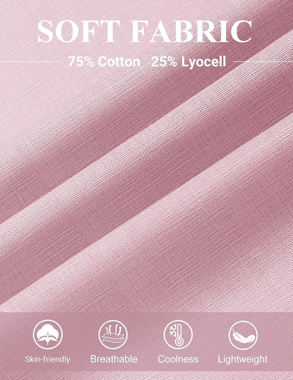 image:imageCOOFANDY Mens Button Down Shirt Short Sleeve Cotton Casual Summer Shirts Beach Vacation Linen Shirts for MenIcy Pink