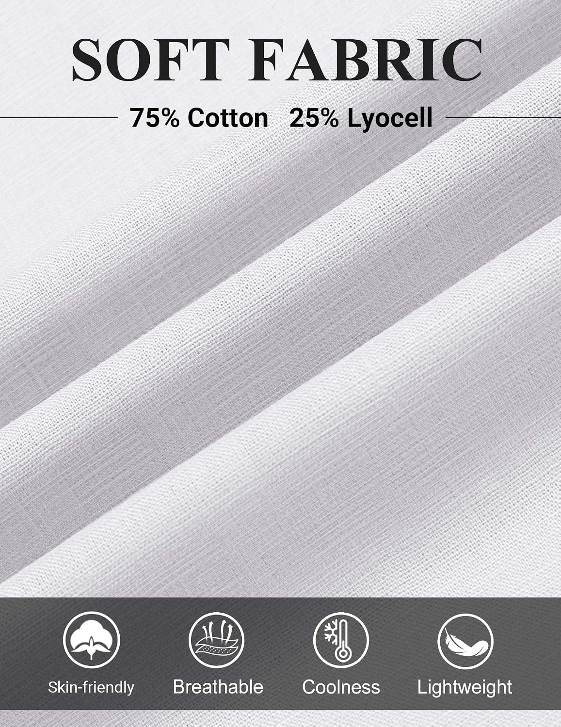 image:imageCOOFANDY Mens Button Down Shirt Short Sleeve Cotton Casual Summer Shirts Beach Vacation Linen Shirts for MenWhite