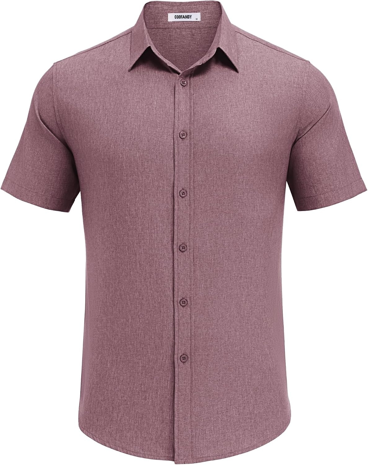 image:imageCOOFANDY Mens Casual Button Down Shirt Short Sleeve Summer Shirt for Beach Vacation Resort WearWine Red