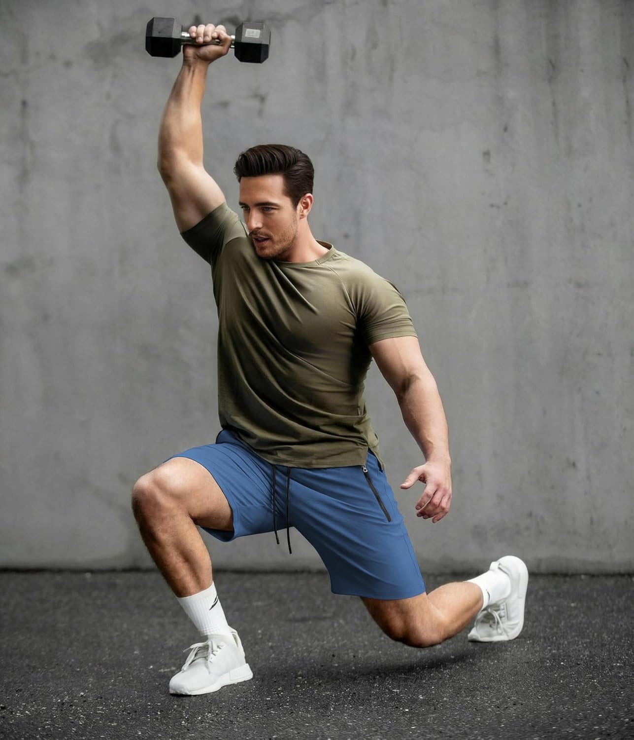 image:imageCOOFANDY Mens Gym Workout Shorts Quick Dry Athletic LooseFit Lightweight Running Shorts with Zipper PocketsDark Blue
