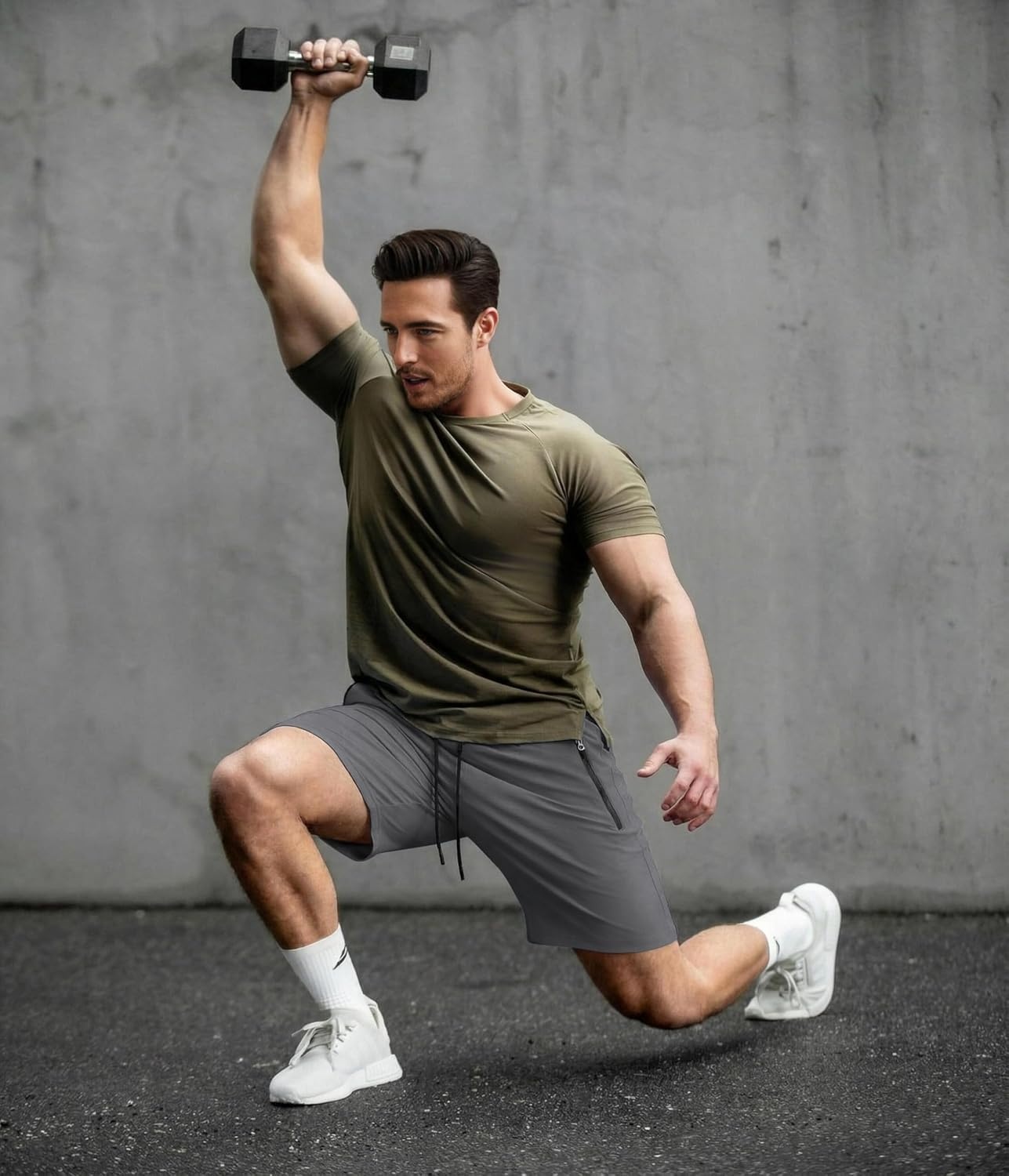image:imageCOOFANDY Mens Gym Workout Shorts Quick Dry Athletic LooseFit Lightweight Running Shorts with Zipper PocketsDark Gray