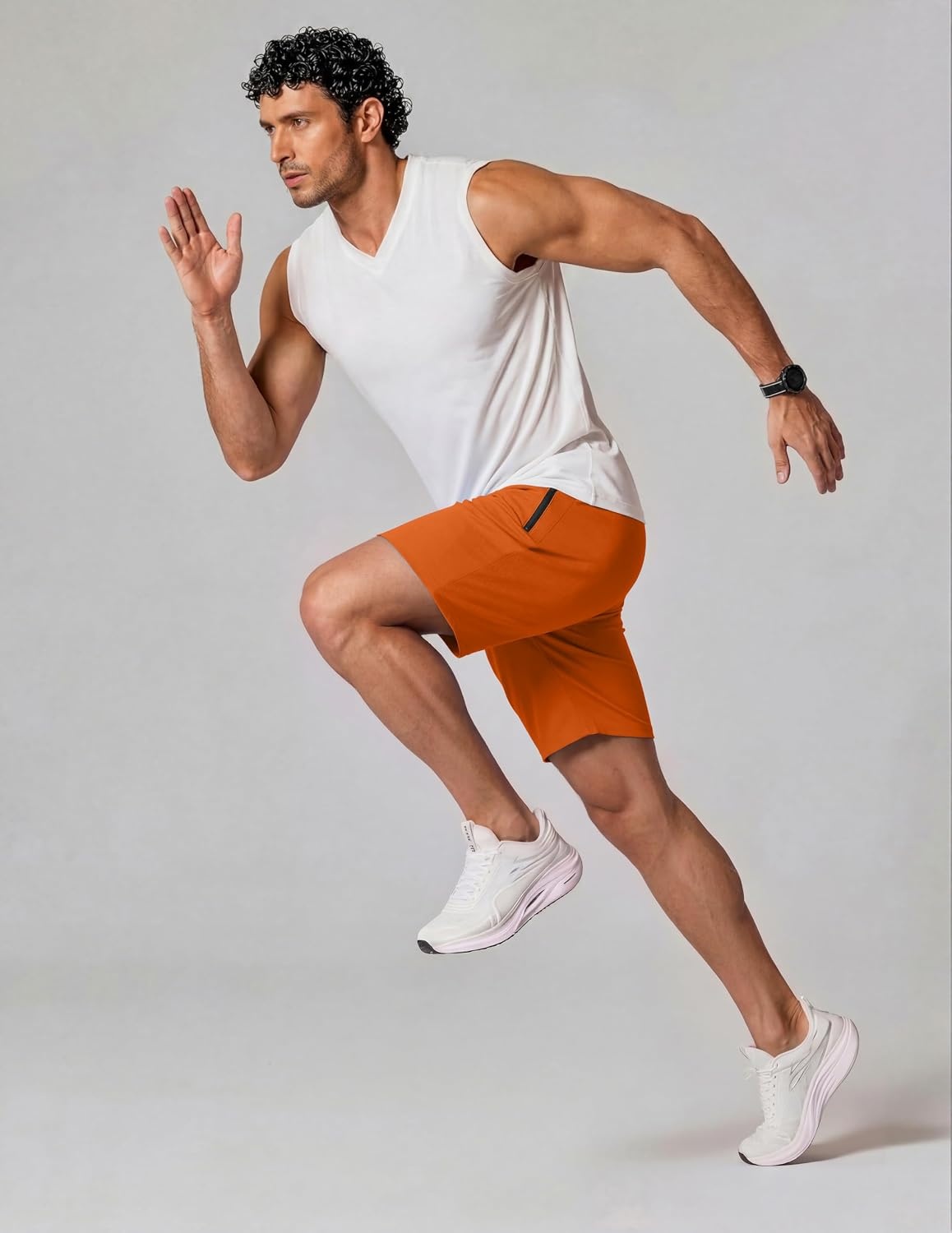 image:imageCOOFANDY Mens Gym Workout Shorts Quick Dry Athletic LooseFit Lightweight Running Shorts with Zipper PocketsOrange