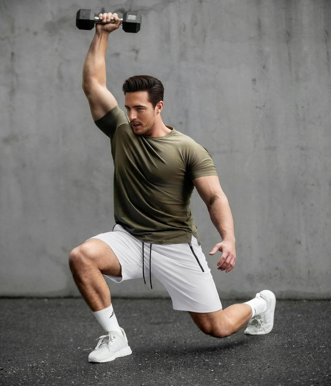 image:imageCOOFANDY Mens Gym Workout Shorts Quick Dry Athletic LooseFit Lightweight Running Shorts with Zipper PocketsWhite
