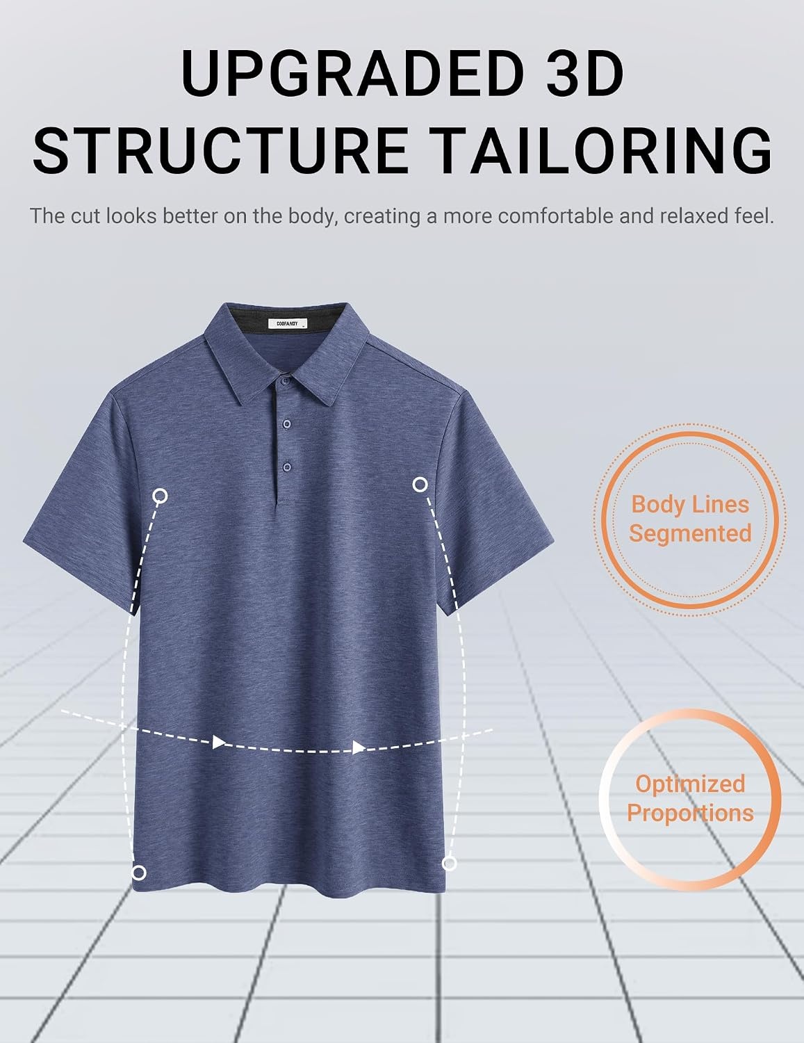 image:imageCOOFANDY Mens Polo Shirts Short Sleeve Casual Summer Polo Tee Classic Collared Golf Stylish TopsNavy Bluenew