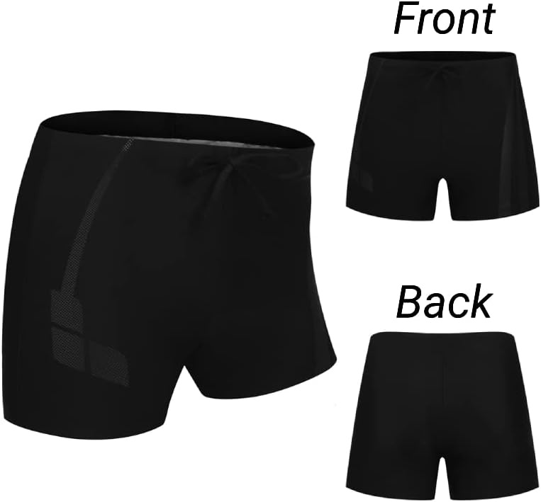 image:imageCOOFANDY Mens Square Leg Swim Briefs Athletic Quick Dry Bathing Suit Square Leg Board Short for MenAswim Black