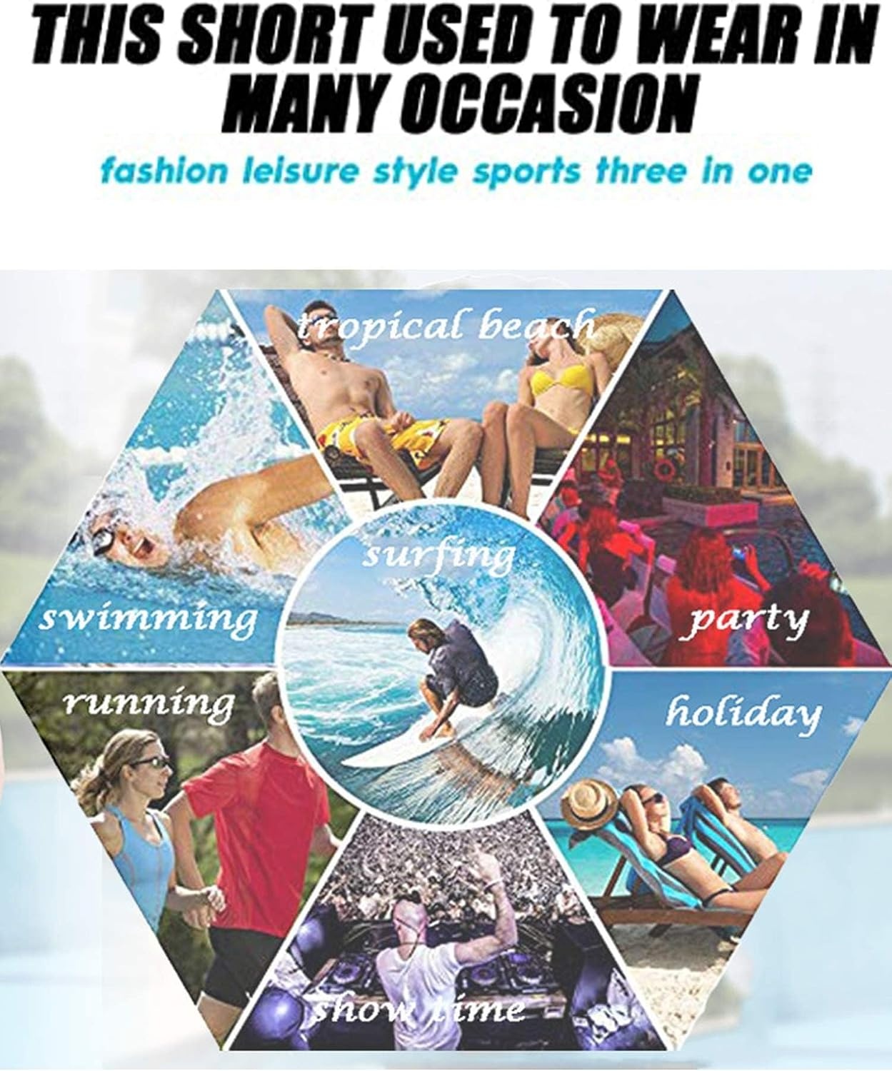 image:imageCOOFANDY Mens Swim Trunks Swimwear Bathing Suit Swim Brief Square Leg Board Short S3XLTropical Print