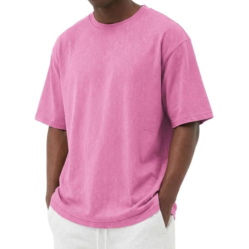 image:imageCOOFANDY Mens Cotton TShirts Oversized Shirt Short Sleeves Streetwear Loose Fit Summer Tee Tops Washed Basic Unisex ShirtsPink