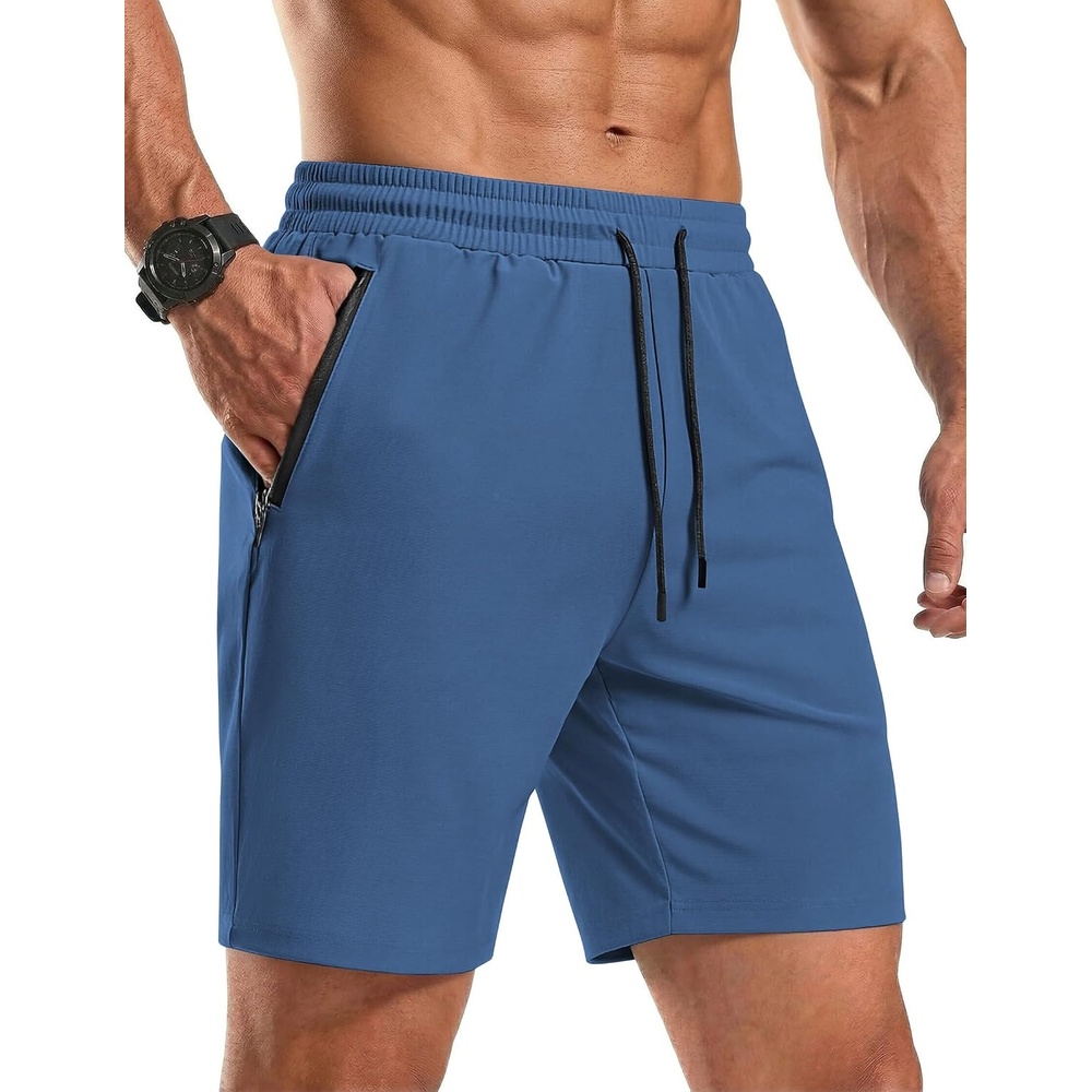 image:imageCOOFANDY Mens Gym Workout Shorts Quick Dry Athletic LooseFit Lightweight Running Shorts with Zipper PocketsDark Blue