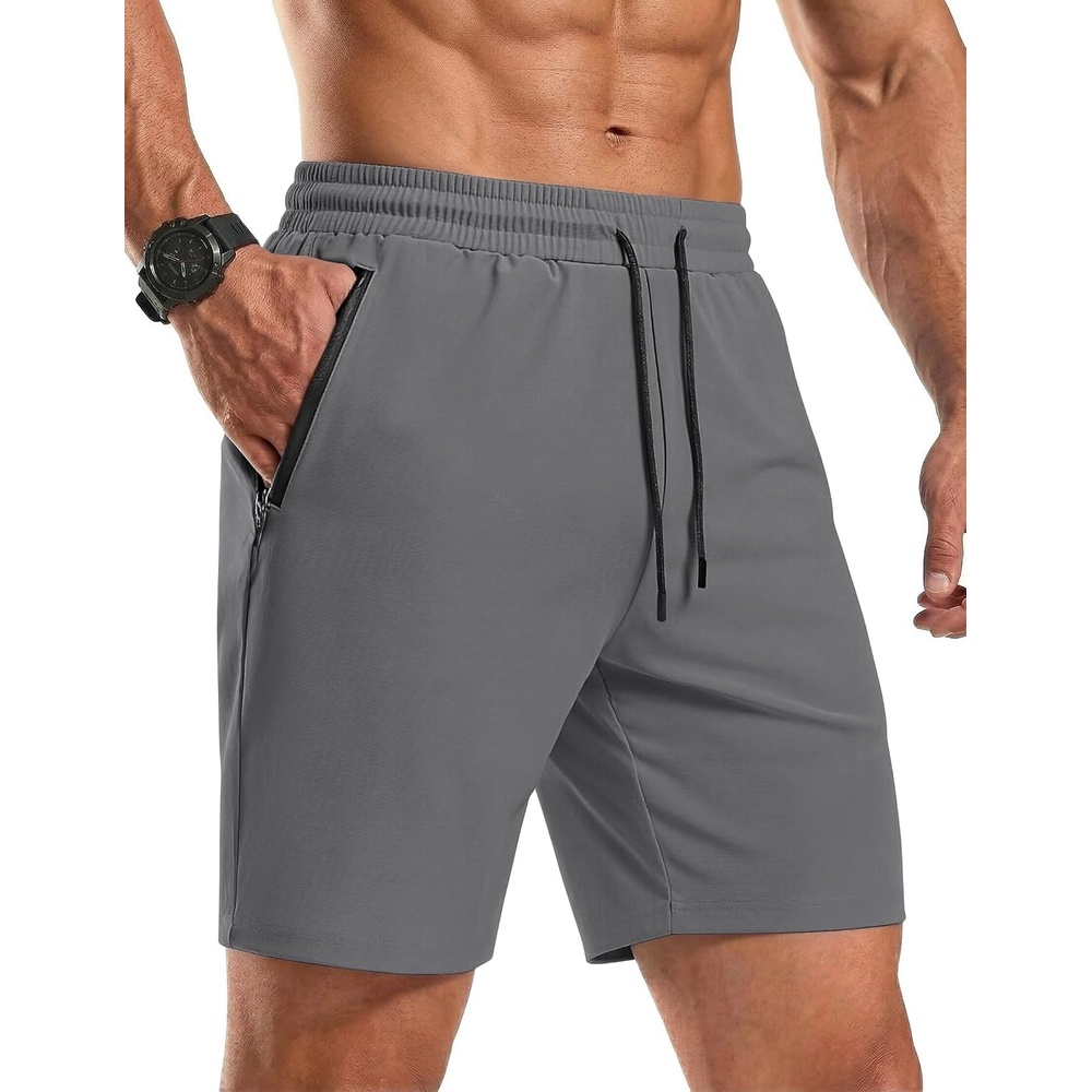 image:imageCOOFANDY Mens Gym Workout Shorts Quick Dry Athletic LooseFit Lightweight Running Shorts with Zipper PocketsDark Gray