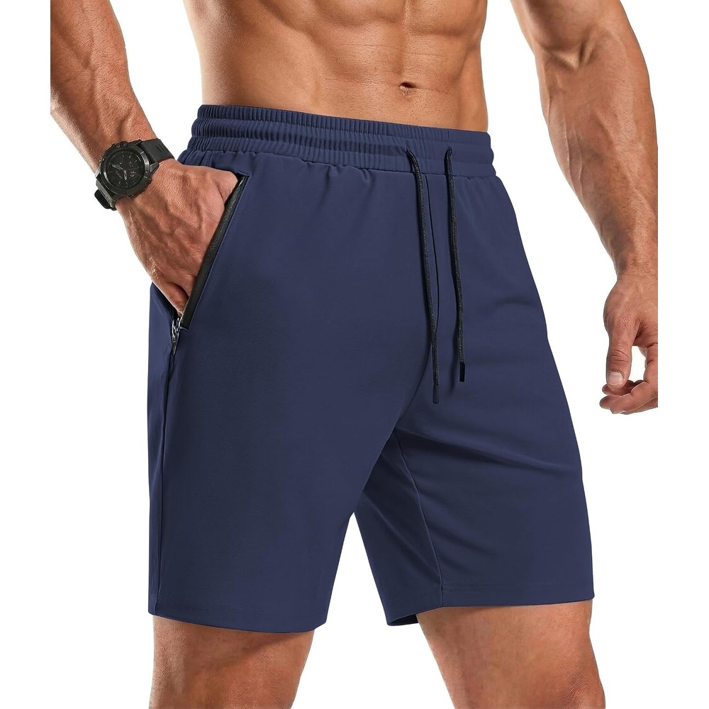 image:imageCOOFANDY Mens Gym Workout Shorts Quick Dry Athletic LooseFit Lightweight Running Shorts with Zipper PocketsNavy Ble